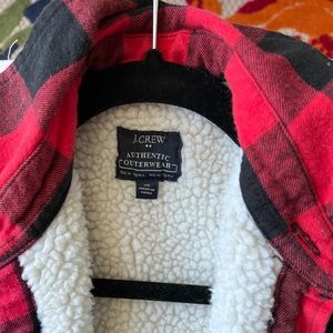 Cozy Sherpa Flannel Button Up outerwear JCREW